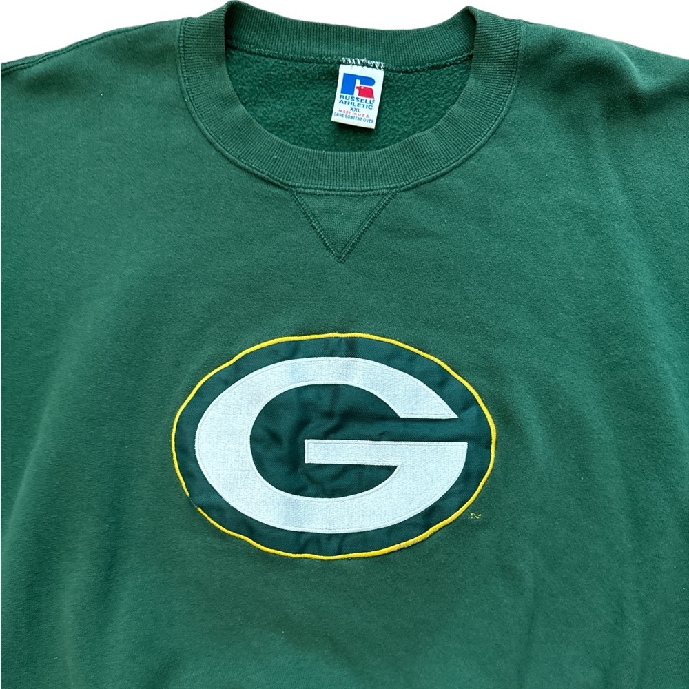 Vintage Russell Athletics Green Bay Packers Men’s XXL Graphic‎ Sweatshirt Green